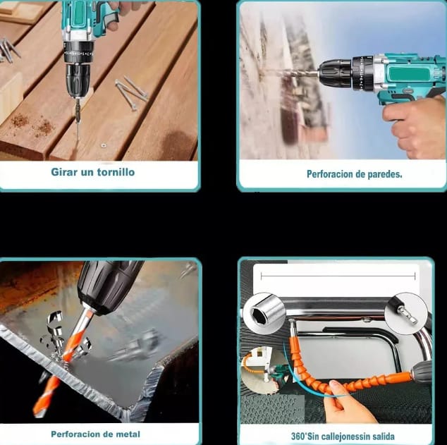 TALADRO INALAMBRICO CON DOBLE BATERIA