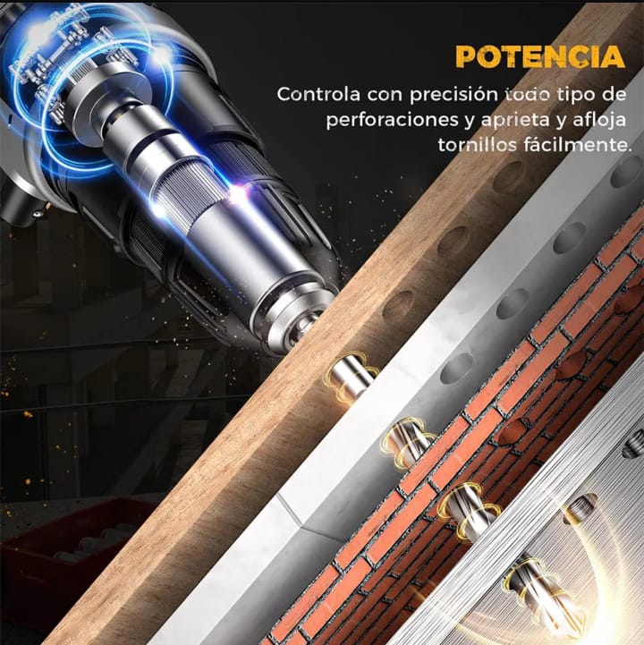 TALADRO INALAMBRICO CON DOBLE BATERIA