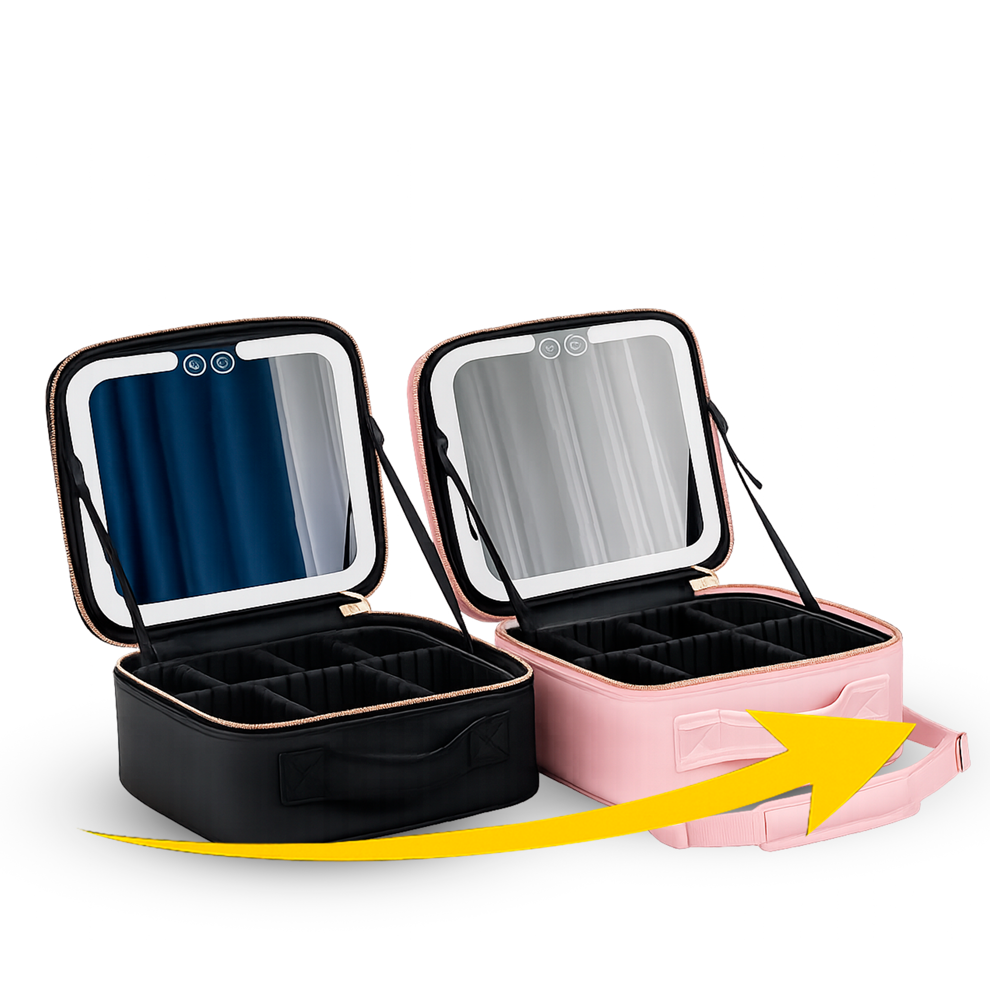 MALETIN DE MAQUILLAJE PARA VIAJE CON LUZ LED